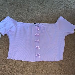 Purple bow shirt